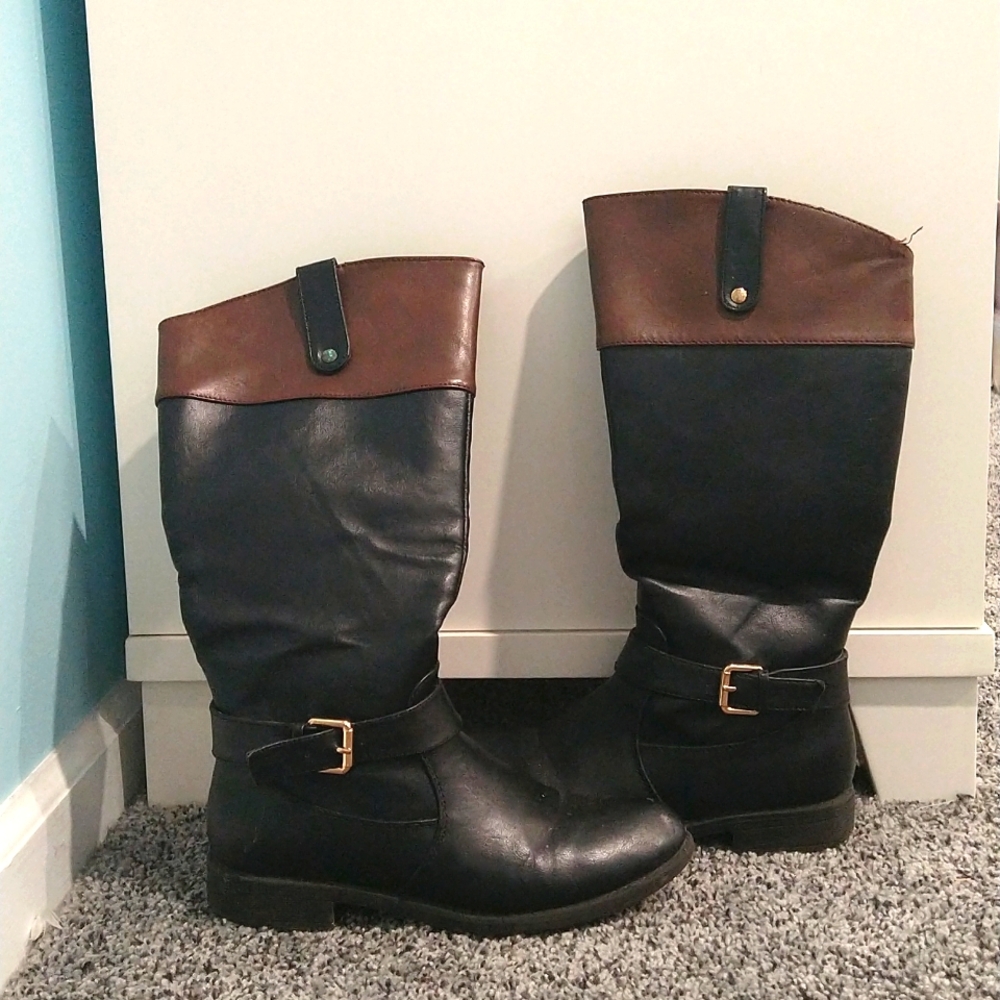 Kids Ball Band Boots, size US Youth 4, black🖤/brown🤎
